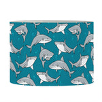 Cartoon White Shark Pattern Print Drum Lamp Shade