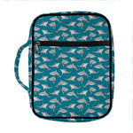 Cartoon White Shark Pattern Print Front Pocket Bible Bag