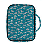 Cartoon White Shark Pattern Print Front Pocket Bible Bag