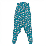 Cartoon White Shark Pattern Print Hammer Pants