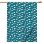 Cartoon White Shark Pattern Print House Flag