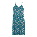 Cartoon White Shark Pattern Print Jersey Midi Cami Dress