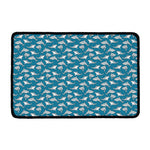 Cartoon White Shark Pattern Print Kitchen Mat
