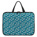 Cartoon White Shark Pattern Print Laptop Sleeve With Handle