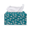 Cartoon White Shark Pattern Print Leather Tissue Box Cover
