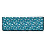 Cartoon White Shark Pattern Print Long Kitchen Mat