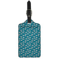 Cartoon White Shark Pattern Print Luggage Tag