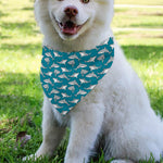 Cartoon White Shark Pattern Print Over The Collar Dog Bandana