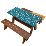 Cartoon White Shark Pattern Print Picnic Table Cover