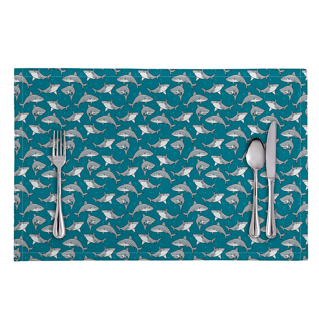 Cartoon White Shark Pattern Print Placemat