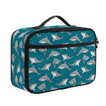 Cartoon White Shark Pattern Print Portable Lunch Bag