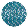 Cartoon White Shark Pattern Print Round Blanket