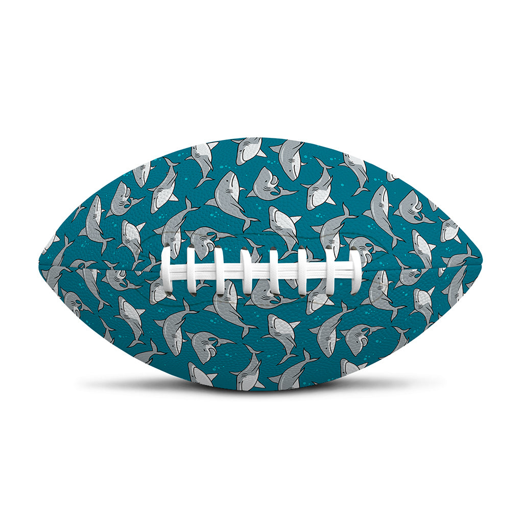 Cartoon White Shark Pattern Print Rugby Ball