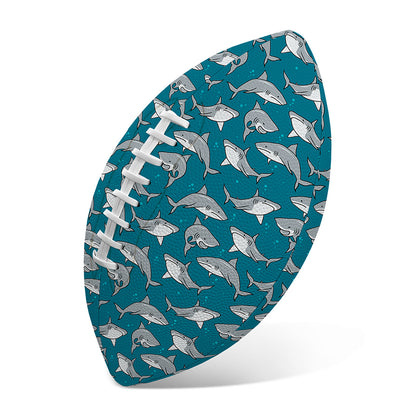 Cartoon White Shark Pattern Print Rugby Ball