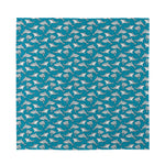 Cartoon White Shark Pattern Print Silk Bandana