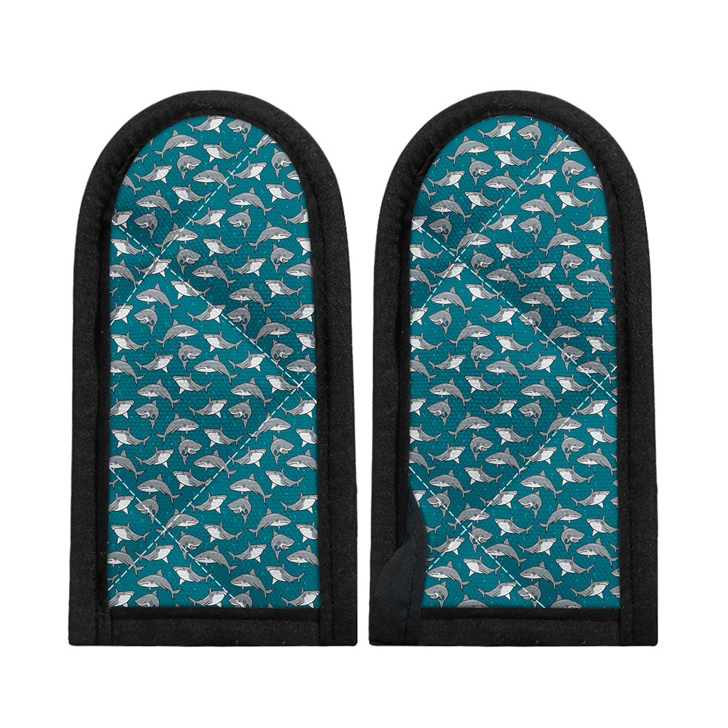 Cartoon White Shark Pattern Print Skillet Handle Cover