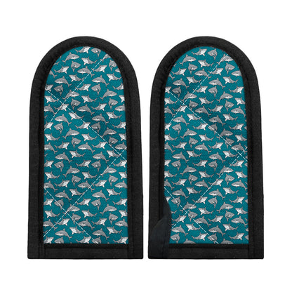 Cartoon White Shark Pattern Print Skillet Handle Cover