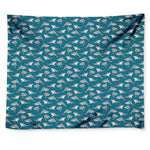 Cartoon White Shark Pattern Print Tapestry