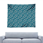 Cartoon White Shark Pattern Print Tapestry