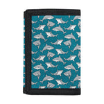 Cartoon White Shark Pattern Print Trifold Wallet