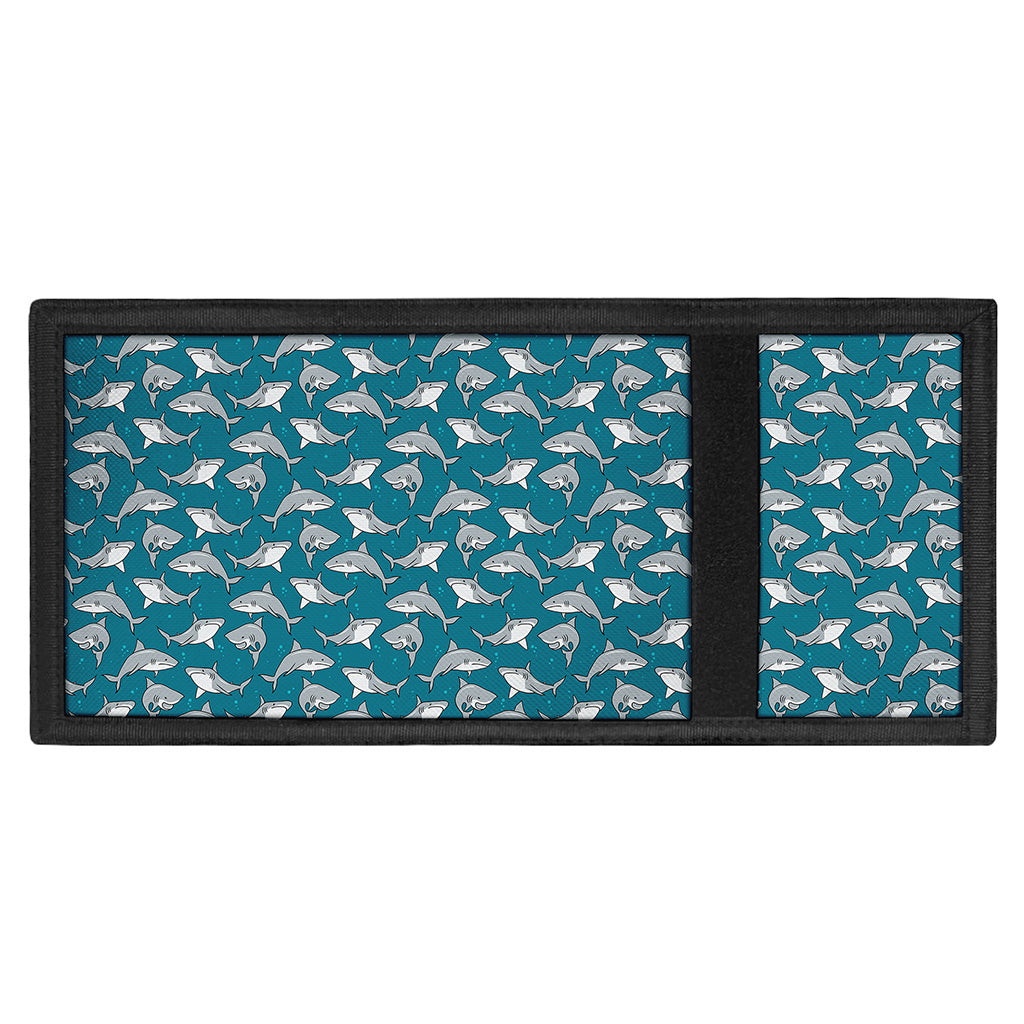 Cartoon White Shark Pattern Print Trifold Wallet