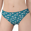 Cartoon White Shark Pattern Print Women's Panties