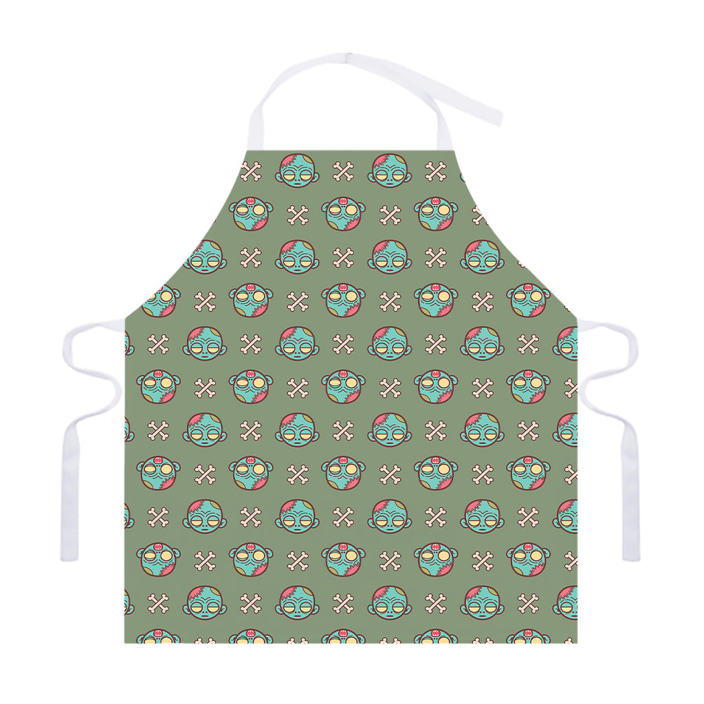 Cartoon Zombie Pattern Print Adjustable Apron