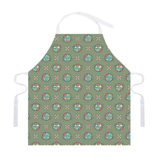 Cartoon Zombie Pattern Print Adjustable Apron