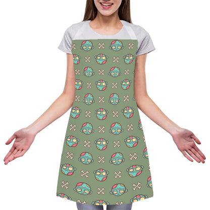 Cartoon Zombie Pattern Print Adjustable Apron