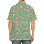 Cartoon Zombie Pattern Print Aloha Shirt