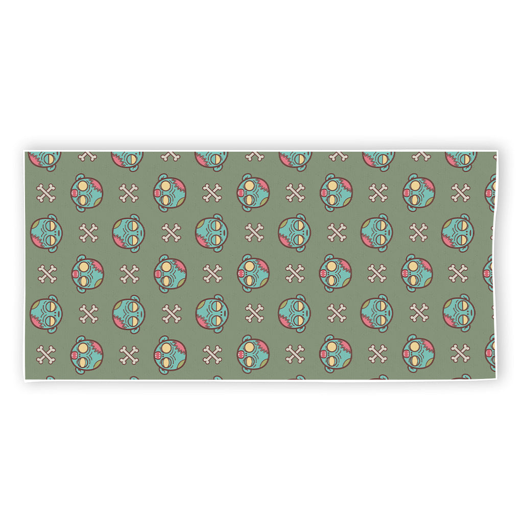 Cartoon Zombie Pattern Print Beach Towel