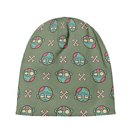 Cartoon Zombie Pattern Print Beanie