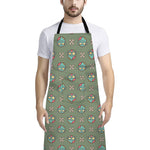 Cartoon Zombie Pattern Print Bib Apron With Pocket