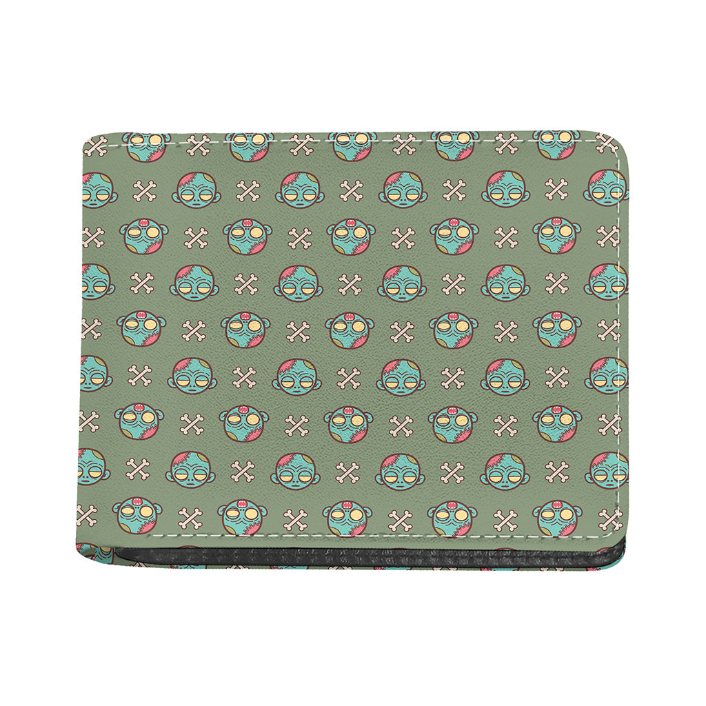 Cartoon Zombie Pattern Print Bifold Wallet