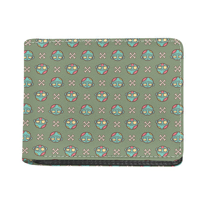 Cartoon Zombie Pattern Print Bifold Wallet