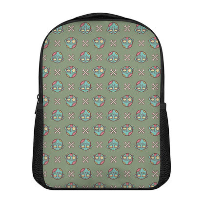 Cartoon Zombie Pattern Print Casual Backpack