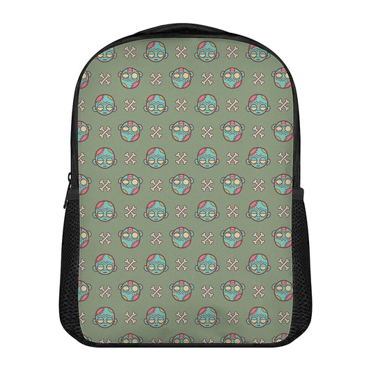 Cartoon Zombie Pattern Print Casual Backpack