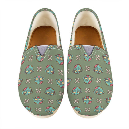Cartoon Zombie Pattern Print Casual Shoes