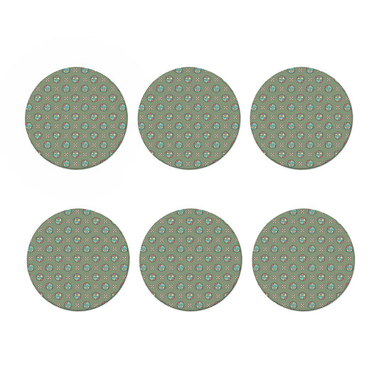 Cartoon Zombie Pattern Print Coaster Set