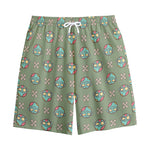 Cartoon Zombie Pattern Print Cotton Shorts