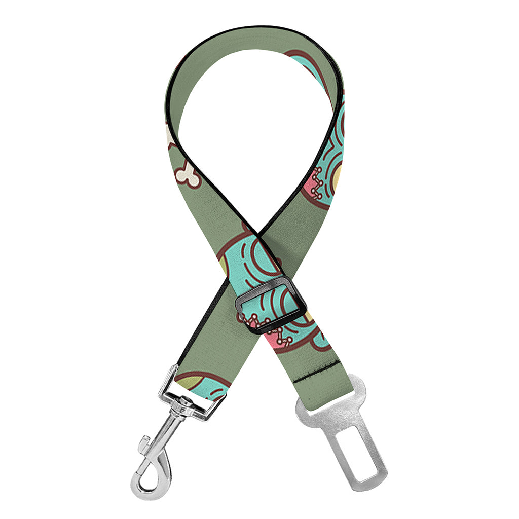 Cartoon Zombie Pattern Print Dog Seat Belt