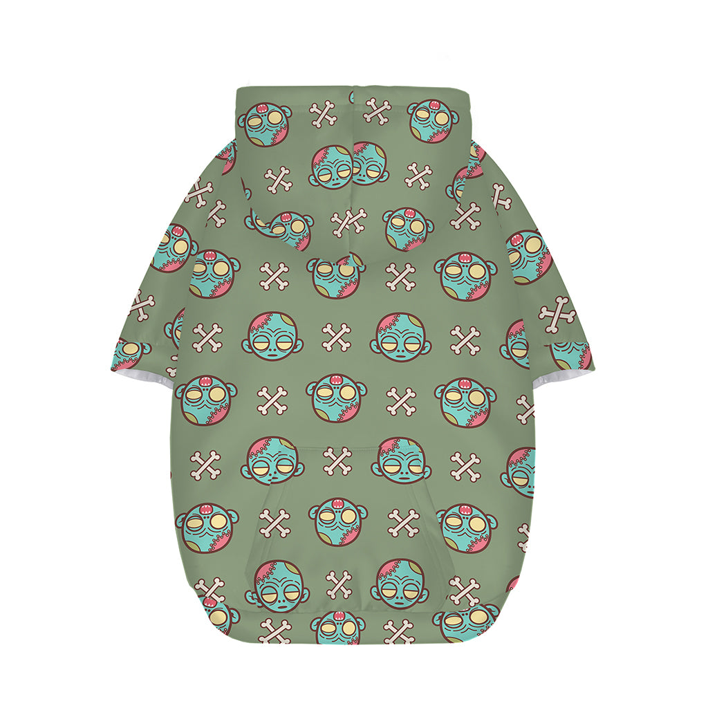 Cartoon Zombie Pattern Print Dog Zip Up Hoodie
