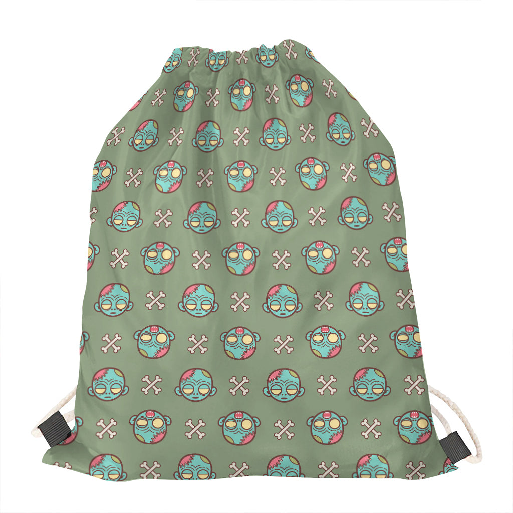 Cartoon Zombie Pattern Print Drawstring Bag