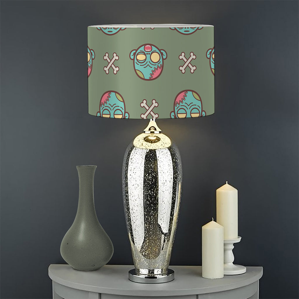 Cartoon Zombie Pattern Print Drum Lamp Shade