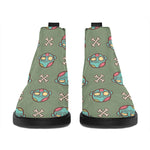 Cartoon Zombie Pattern Print Flat Ankle Boots