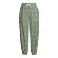 Cartoon Zombie Pattern Print Fleece Lined Knit Pants