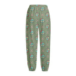 Cartoon Zombie Pattern Print Fleece Lined Knit Pants