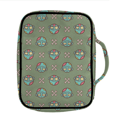 Cartoon Zombie Pattern Print Front Pocket Bible Bag
