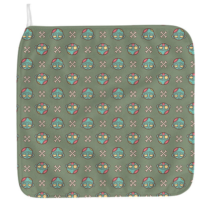 Cartoon Zombie Pattern Print Hand Towel