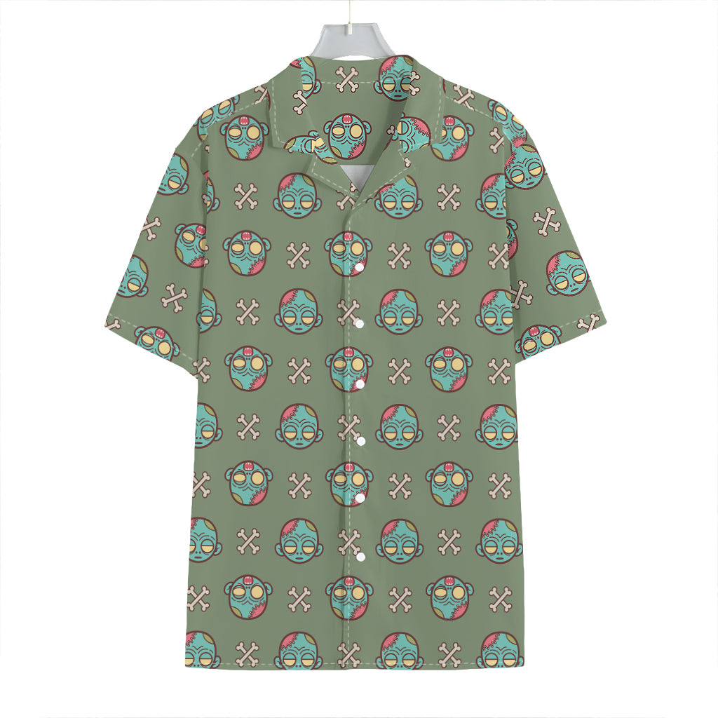Cartoon Zombie Pattern Print Hawaiian Shirt